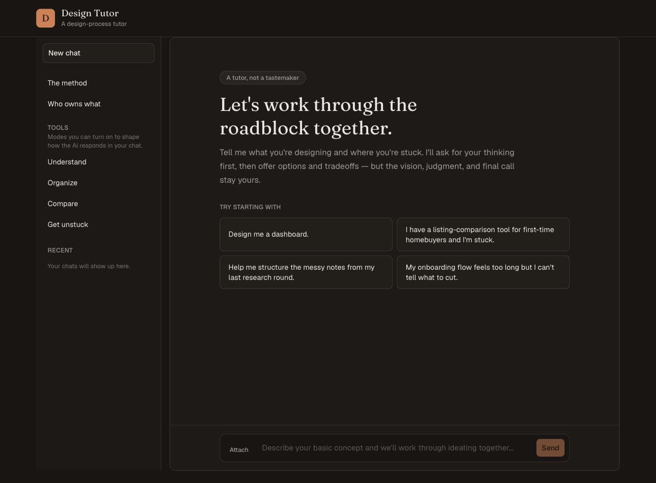 Design Tutor interface